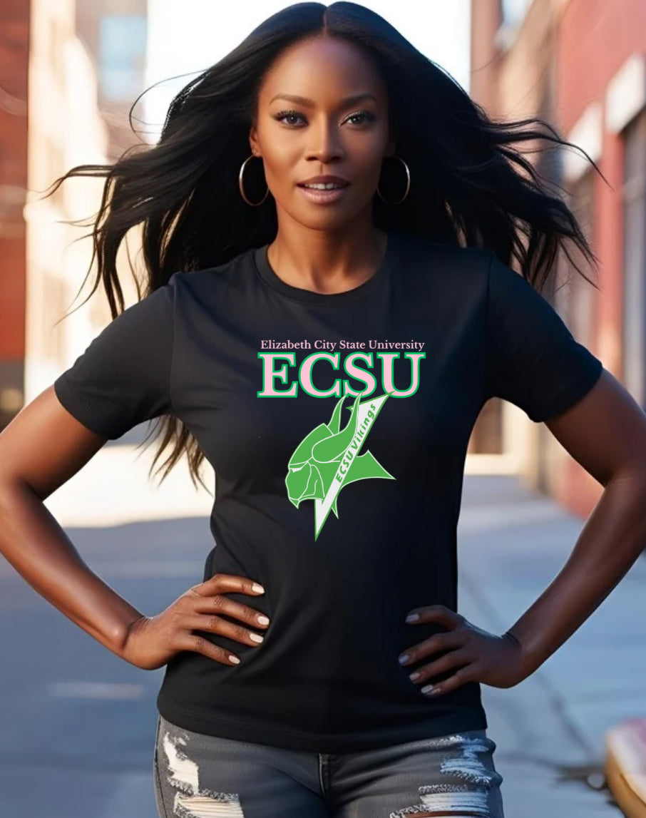 ECSU Viking-Pink and Green