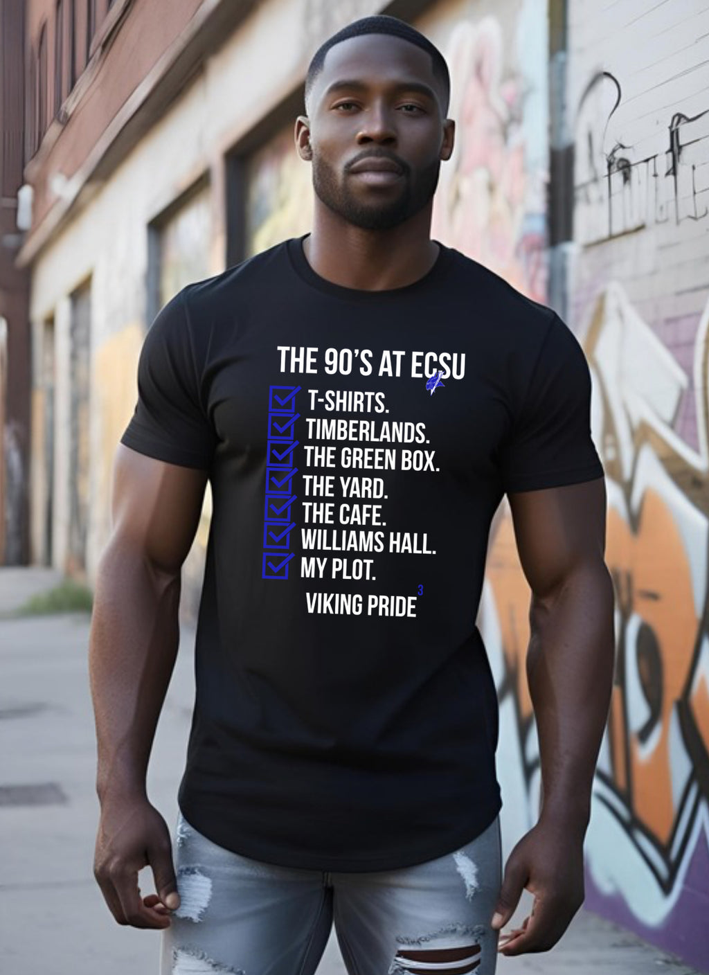 ECSU- Blue and White